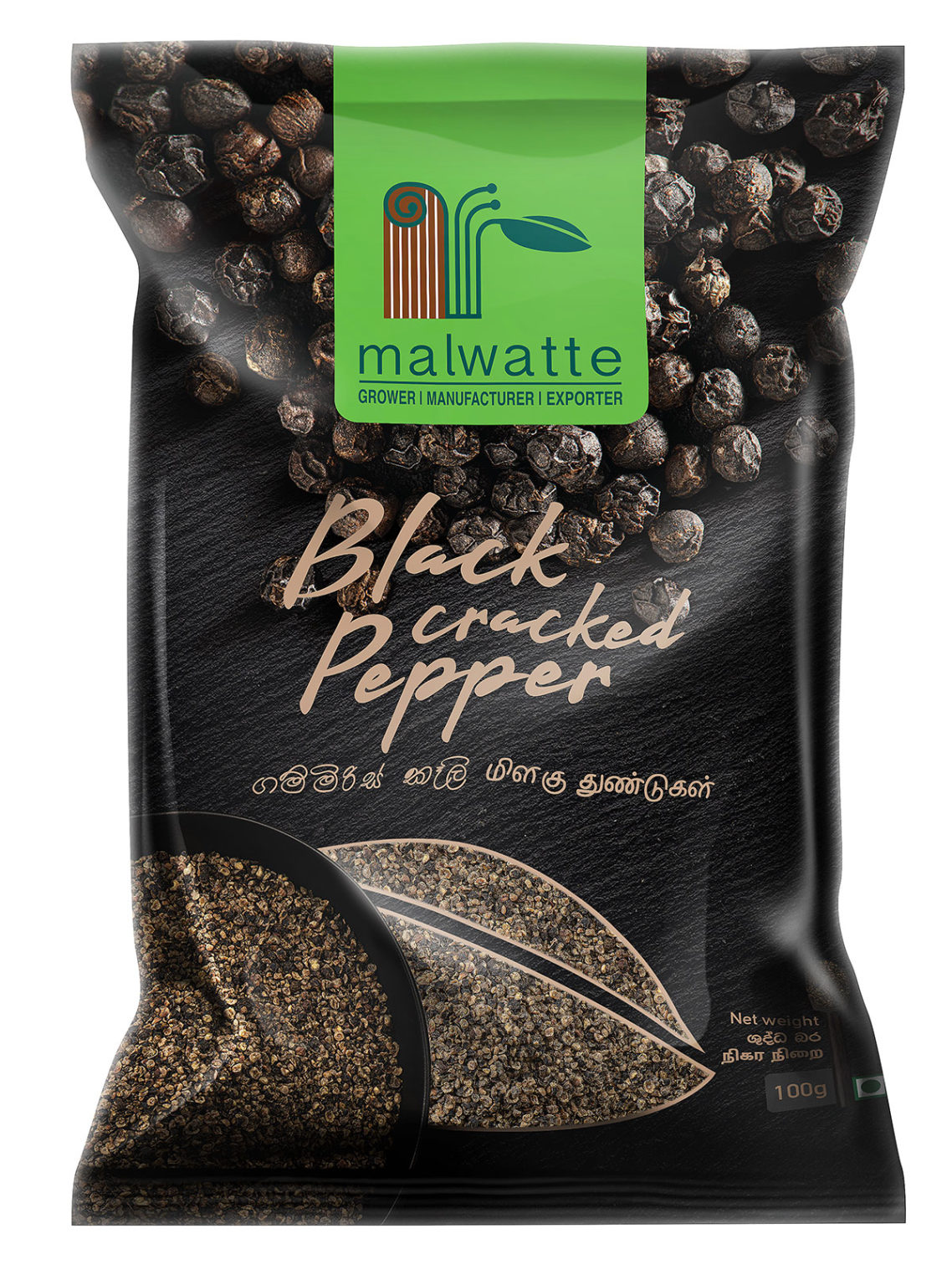 Black Cracked Pepper 100g Malwatte Valley Plantations PLC