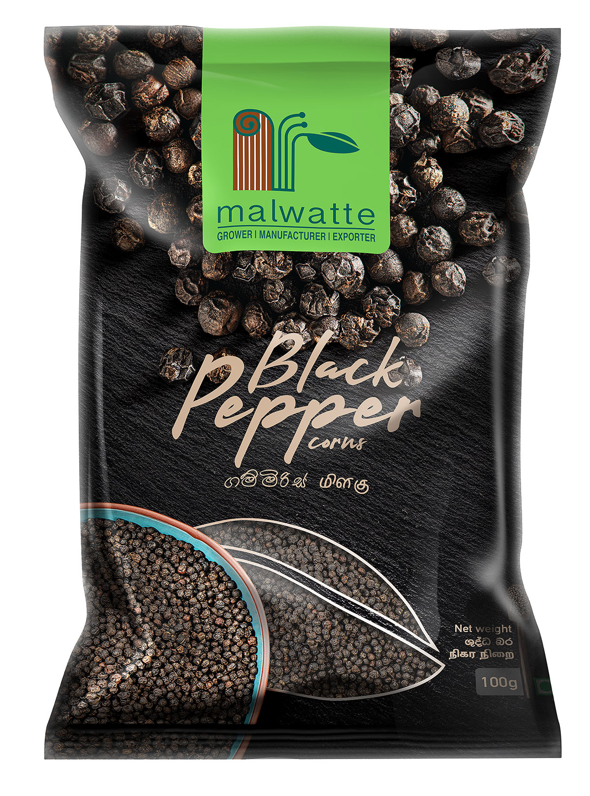 Black Peppercorns 100g Malwatte Valley Plantations PLC