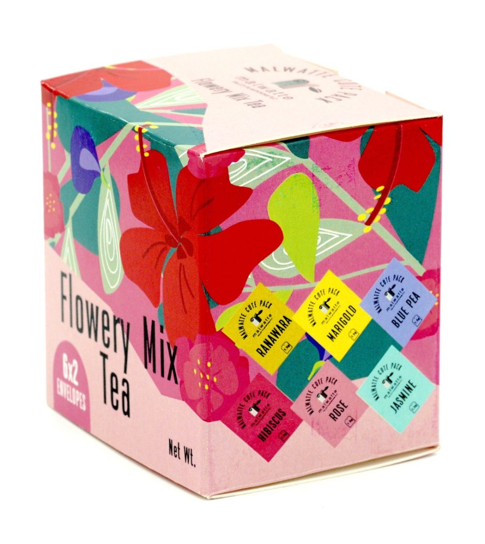 (FLOWERY MIX) – Ranawara – Marigold – Blue Pea – Hibiscus – Rose – Jasmin